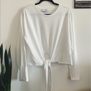 Tie Front Cropped Sweater